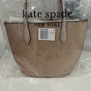 Kate Spade ♠️ gold glitter and saffiano leather bag new